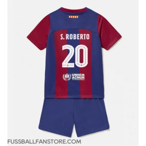 Barcelona Sergi Roberto #20 Replik Heimtrikot Kinder 2023-24 Kurzarm (+ Kurze Hosen)